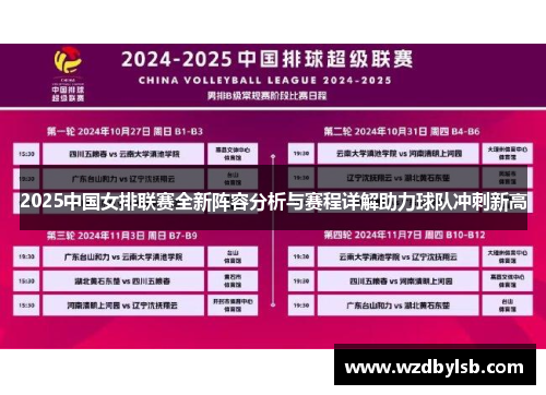 2025中国女排联赛全新阵容分析与赛程详解助力球队冲刺新高